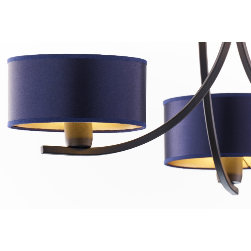 Jupiter 2099 - Luster na reťazi ARTHUR 3xE27/15W/230V modrá/čierna