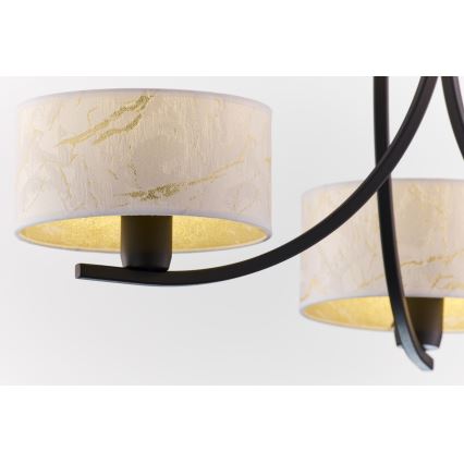 Jupiter 2103 - Luster na reťazi ARTHUR 3xE27/15W/230V biela/čierna/mramorový dekor