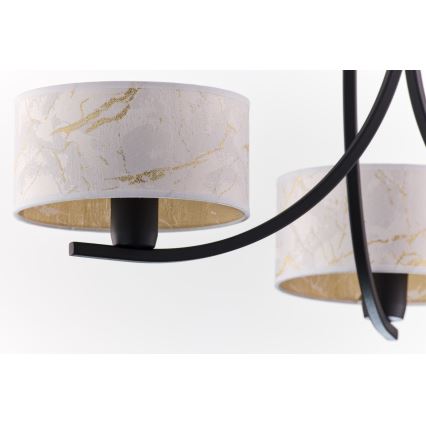 Jupiter 2103 - Luster na reťazi ARTHUR 3xE27/15W/230V biela/čierna/mramorový dekor