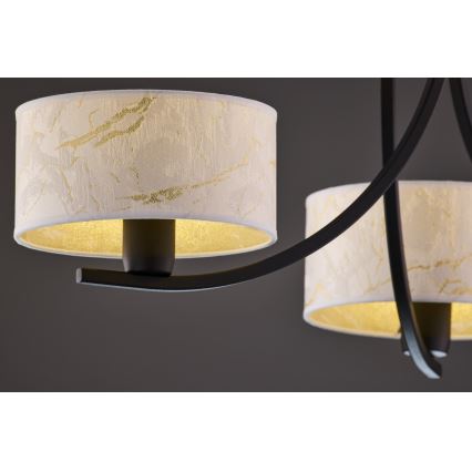 Jupiter 2103 - Luster na reťazi ARTHUR 3xE27/15W/230V biela/čierna/mramorový dekor