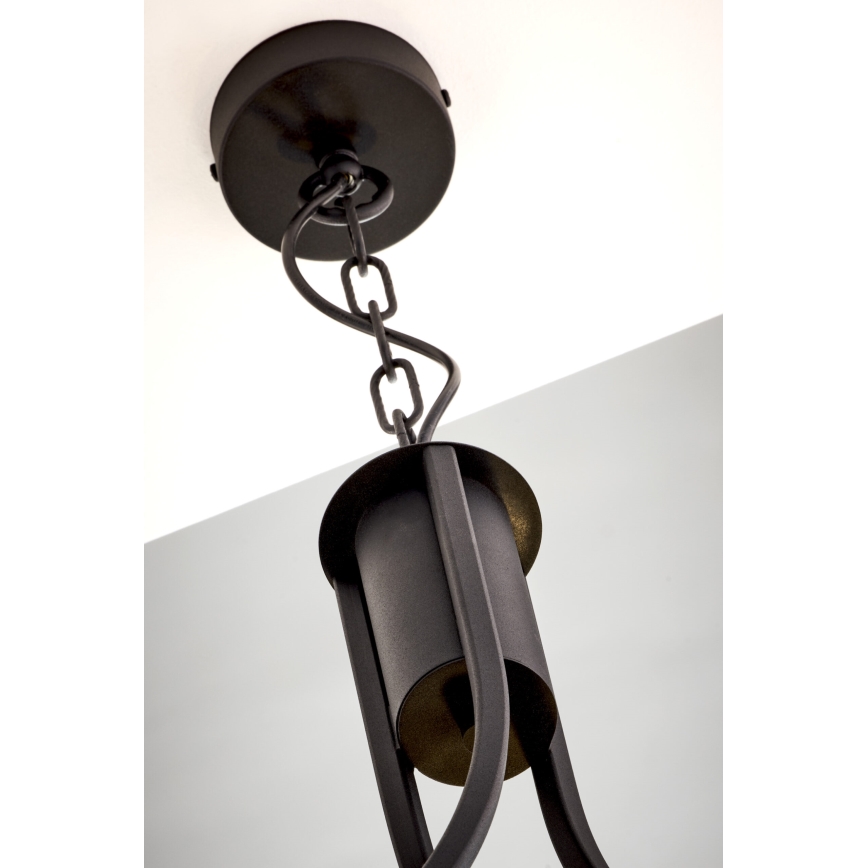 Jupiter 2103 - Luster na reťazi ARTHUR 3xE27/15W/230V biela/čierna/mramorový dekor