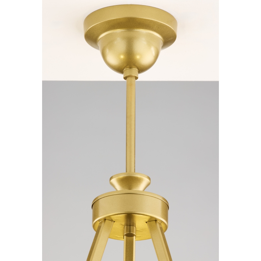 Jupiter 2109 - Luster na tyči KASZMIR 3xE27/15W/230V biela/zlatá/mramorový dekor