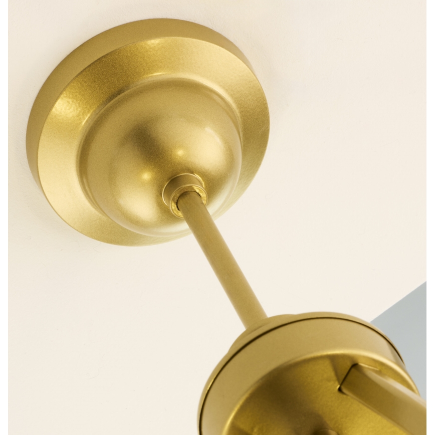 Jupiter 2110 - Luster na tyči KASZMIR 5xE27/15W/230V biela/zlatá/mramorový dekor