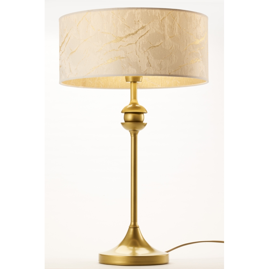 Jupiter 2112 - Stolová lampa KASZMIR 1xE27/15W/230V biela/zlatá/mramorový dekor
