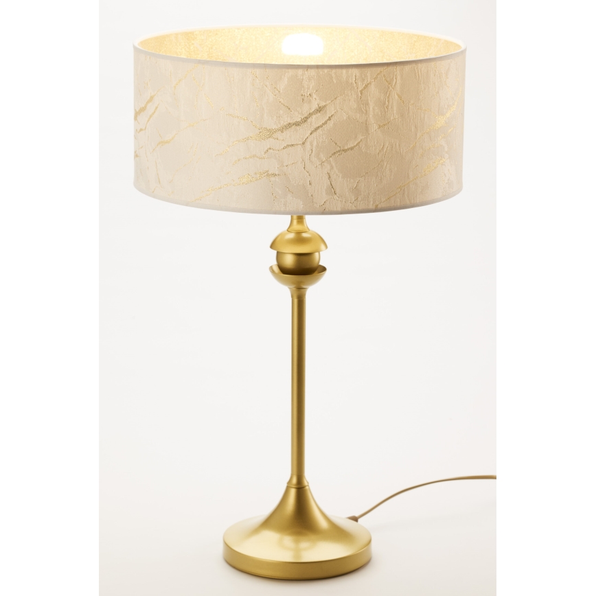 Jupiter 2112 - Stolová lampa KASZMIR 1xE27/15W/230V biela/zlatá/mramorový dekor