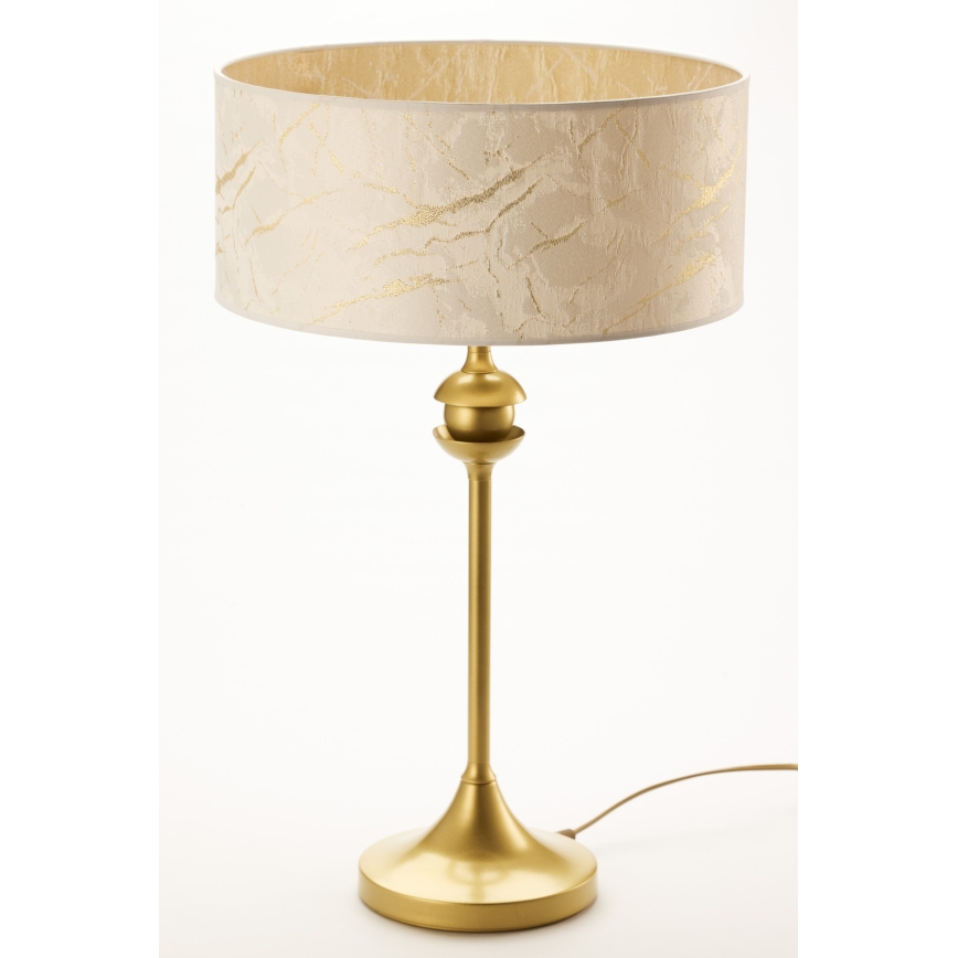 Jupiter 2112 - Stolová lampa KASZMIR 1xE27/15W/230V biela/zlatá/mramorový dekor