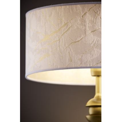 Jupiter 2112 - Stolová lampa KASZMIR 1xE27/15W/230V biela/zlatá/mramorový dekor