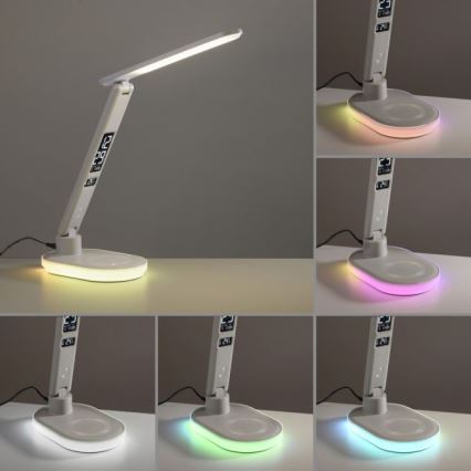 JUST LIGHT. 11018-16 - LED RGBW Stmievateľná dotyková stolná lampa s bezdrôtovým nabíjaním TINA LED/4W/230V biela