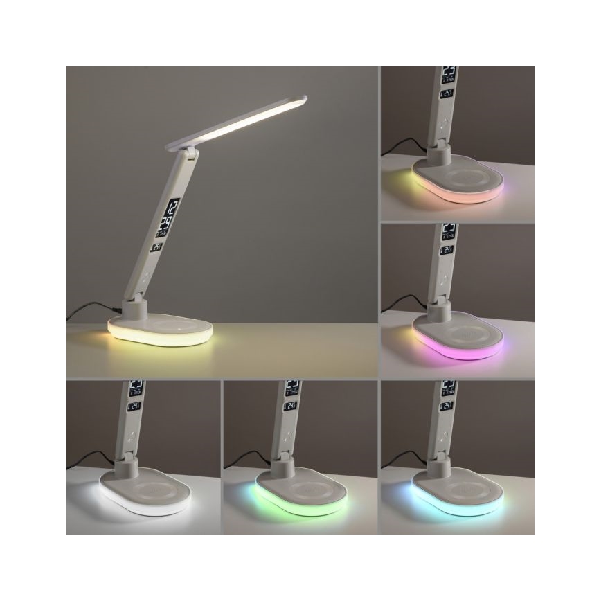 JUST LIGHT. 11018-16 - LED RGBW Stmievateľná dotyková stolná lampa s bezdrôtovým nabíjaním TINA LED/4W/230V biela
