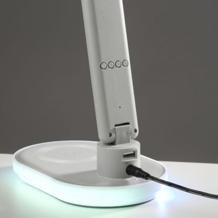 JUST LIGHT. 11018-16 - LED RGBW Stmievateľná dotyková stolná lampa s bezdrôtovým nabíjaním TINA LED/4W/230V biela