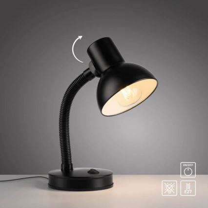 JUST LIGHT. 11080-18 - Flexibilná stolná lampa FLEXI 1xE27/25W/230V čierna