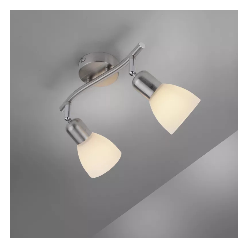 JUST LIGHT. 11952-55 - Bodové svietidlo KARO 2xE14/40W/230V matný chróm