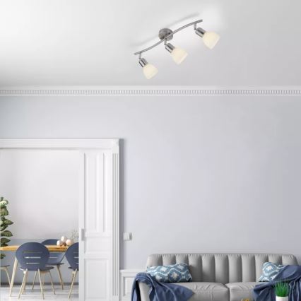 JUST LIGHT. 11953-55 - Bodové svietidlo KARO 3xE14/40W/230V matný chróm