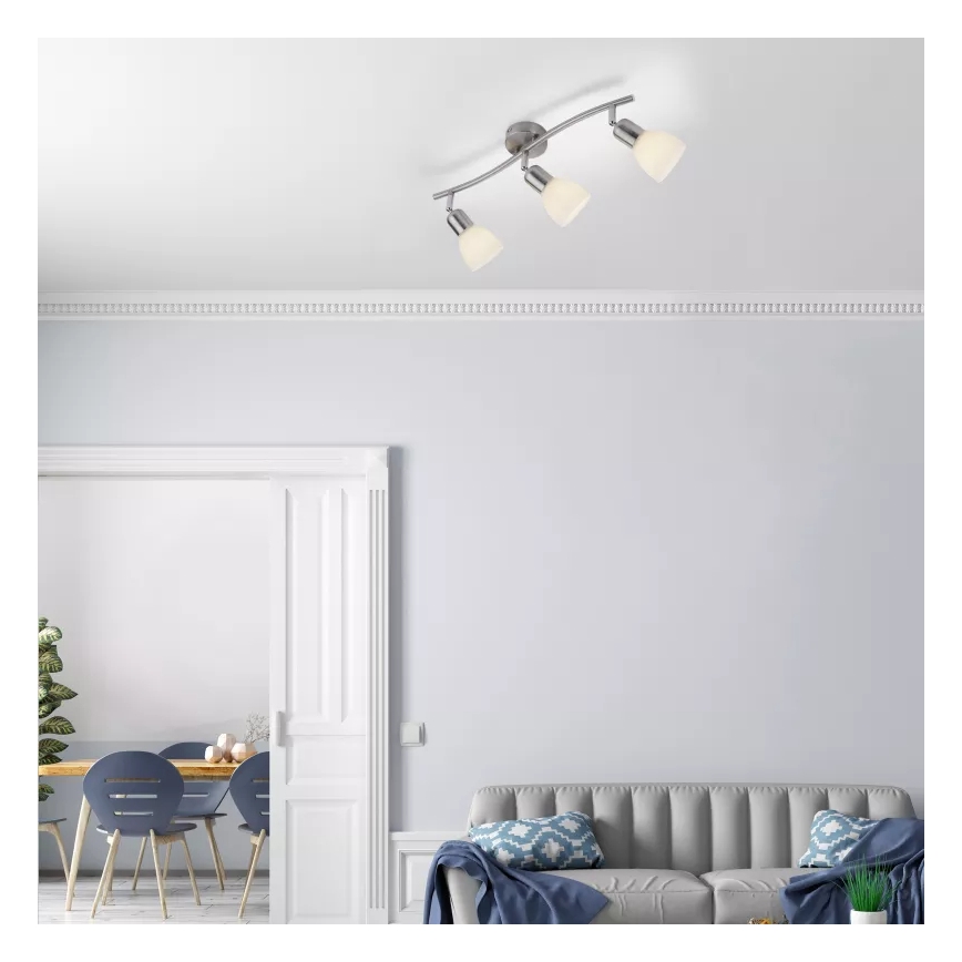 JUST LIGHT. 11953-55 - Bodové svietidlo KARO 3xE14/40W/230V matný chróm