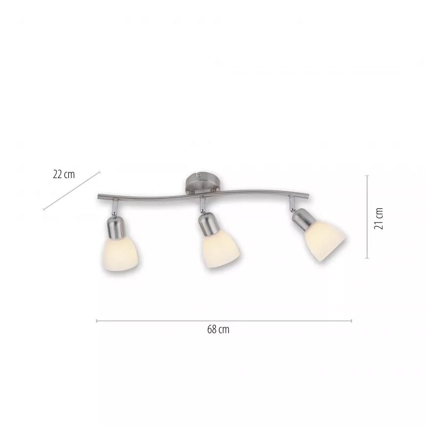 JUST LIGHT. 11953-55 - Bodové svietidlo KARO 3xE14/40W/230V matný chróm