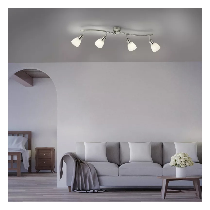 JUST LIGHT. 11954-55 - Bodové svietidlo KARO 4xE14/40W/230V matný chróm