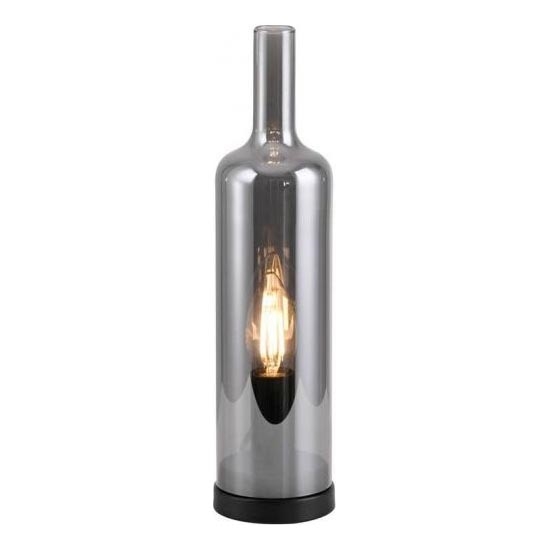 JUST LIGHT. 14006-25 - Stolová lampa BOTTLE 1xE14/25W/230V čierna/dymová