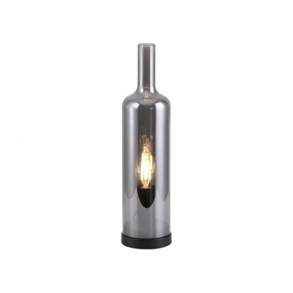 JUST LIGHT. 14006-25 - Stolová lampa BOTTLE 1xE14/25W/230V čierna/dymová