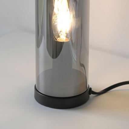 JUST LIGHT. 14006-25 - Stolová lampa BOTTLE 1xE14/25W/230V čierna/dymová