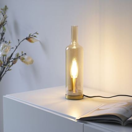 JUST LIGHT. 14006-27 - Stolová lampa BOTTLE 1xE14/25W/230V béžová/dymová