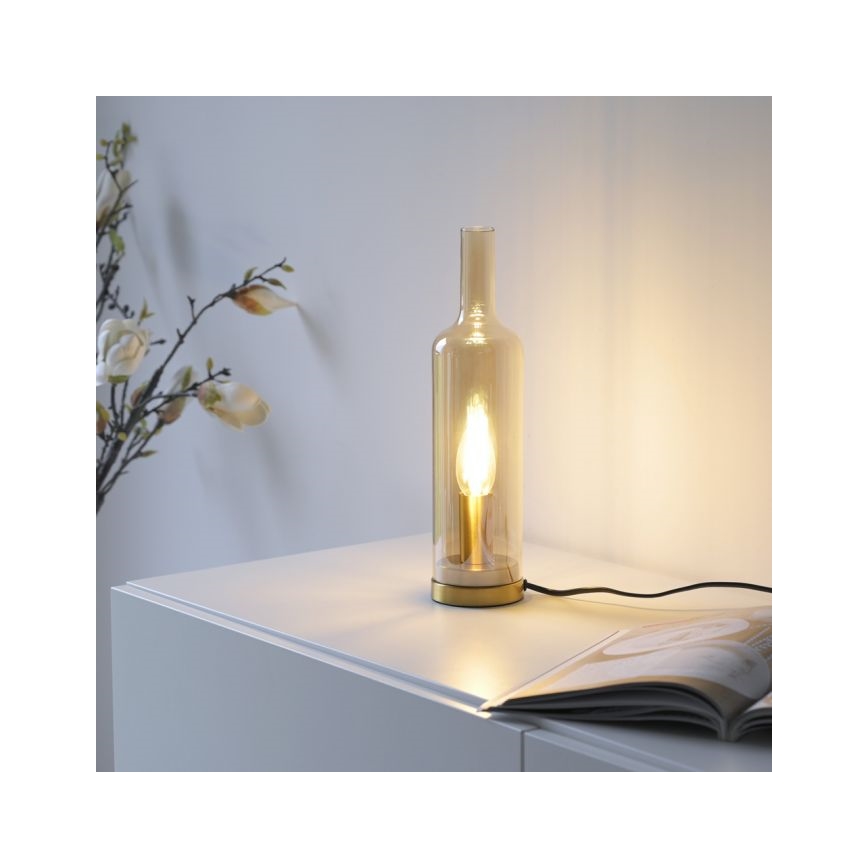 JUST LIGHT. 14006-27 - Stolová lampa BOTTLE 1xE14/25W/230V béžová/dymová