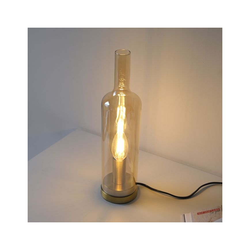 JUST LIGHT. 14006-27 - Stolová lampa BOTTLE 1xE14/25W/230V béžová/dymová
