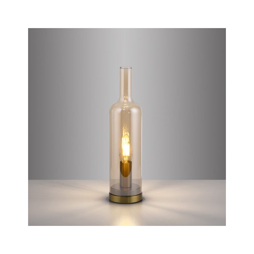 JUST LIGHT. 14006-27 - Stolová lampa BOTTLE 1xE14/25W/230V béžová/dymová