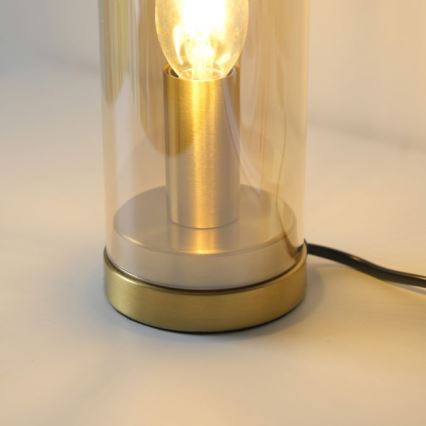JUST LIGHT. 14006-27 - Stolová lampa BOTTLE 1xE14/25W/230V béžová/dymová