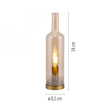 JUST LIGHT. 14006-27 - Stolová lampa BOTTLE 1xE14/25W/230V béžová/dymová