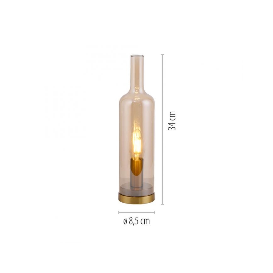 JUST LIGHT. 14006-27 - Stolová lampa BOTTLE 1xE14/25W/230V béžová/dymová