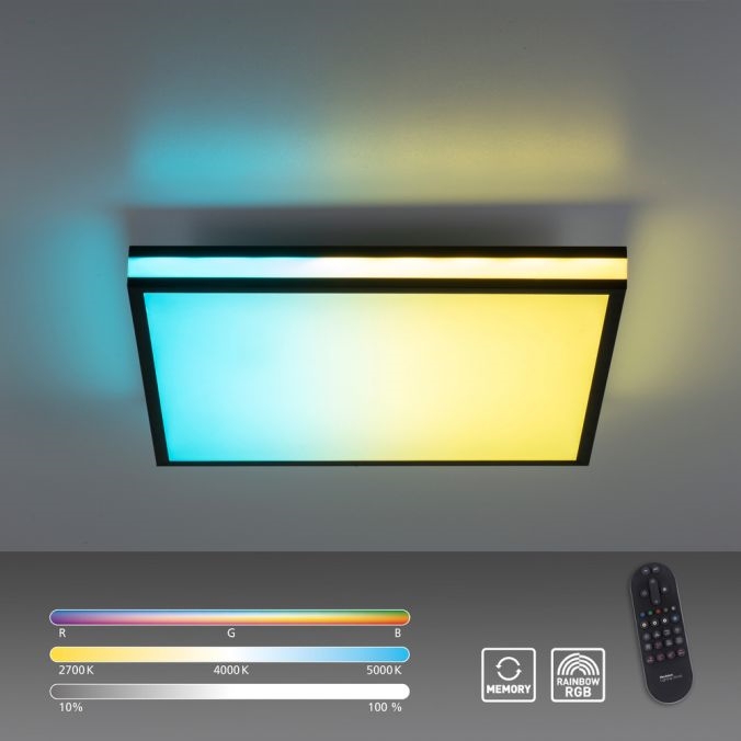 JUST LIGHT. 14110-18 - LED RGBW Stmievateľné stropné svietidlo MARIO BLACK LED/19,5W/230V 2700-5000K + diaľkové ovládanie