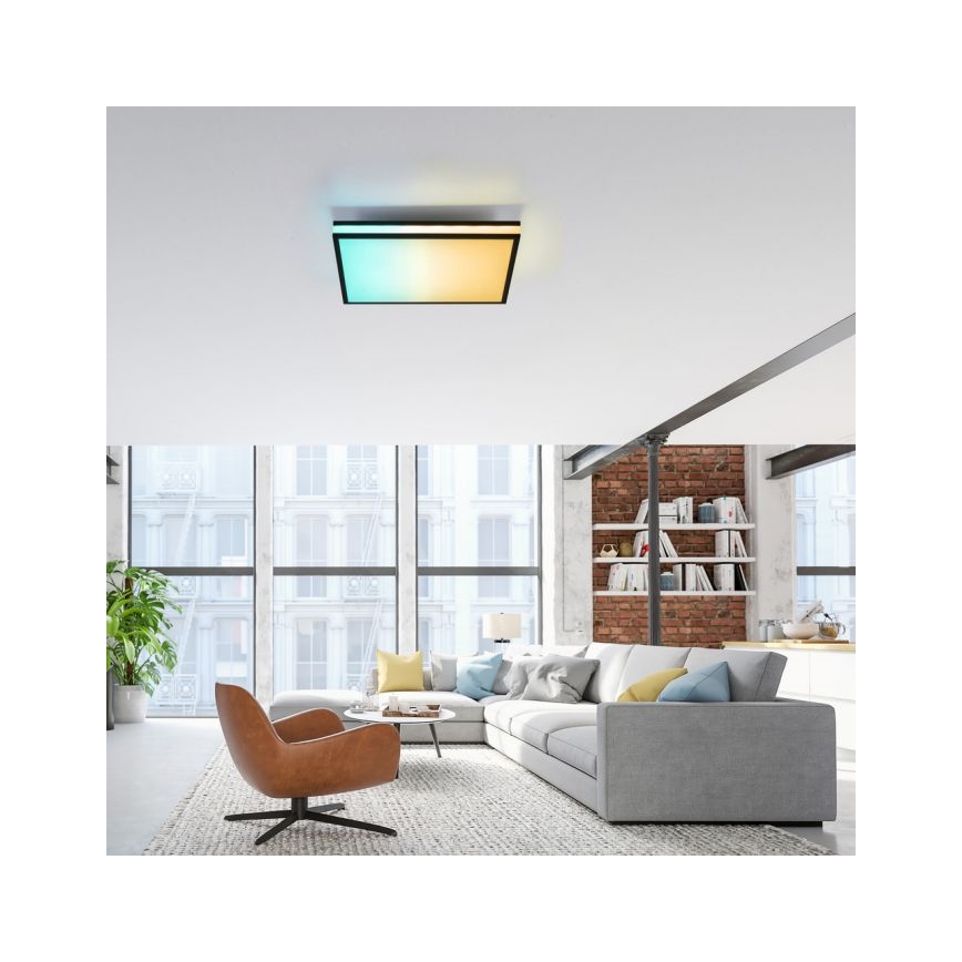 JUST LIGHT. 14110-18 - LED RGBW Stmievateľné stropné svietidlo MARIO BLACK LED/19,5W/230V 2700-5000K + diaľkové ovládanie