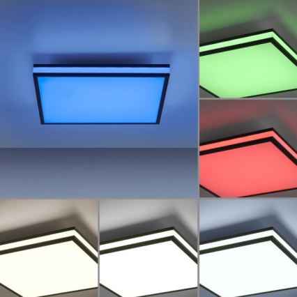 JUST LIGHT. 14110-18 - LED RGBW Stmievateľné stropné svietidlo MARIO BLACK LED/19,5W/230V 2700-5000K + diaľkové ovládanie