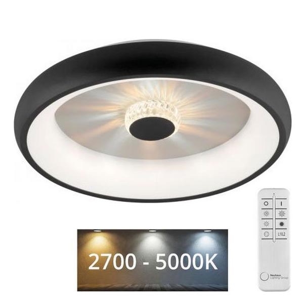JUST LIGHT. 14384-18 - LED Stmievateľné stropné svietidlo VERTIGO LED/29W/230V 2700-5000K čierna + diaľkové ovládanie