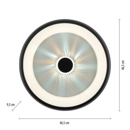 JUST LIGHT. 14384-18 - LED Stmievateľné stropné svietidlo VERTIGO LED/29W/230V 2700-5000K čierna + diaľkové ovládanie