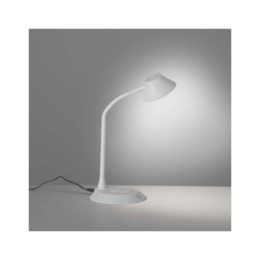 JUST LIGHT. 14414-16 - LED stmievateľná flexibilná dotyková stôl lampa s bezdrôtovým nabíjaním PUCKI LED/4,5W/230V biela