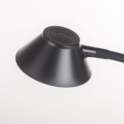 JUST LIGHT. 14414-18 - LED Stmievateľná flexibilná dotyková stolná lampa s bezdrôtovým nabíjaním PUCKI LED/4,5W/230V čierna