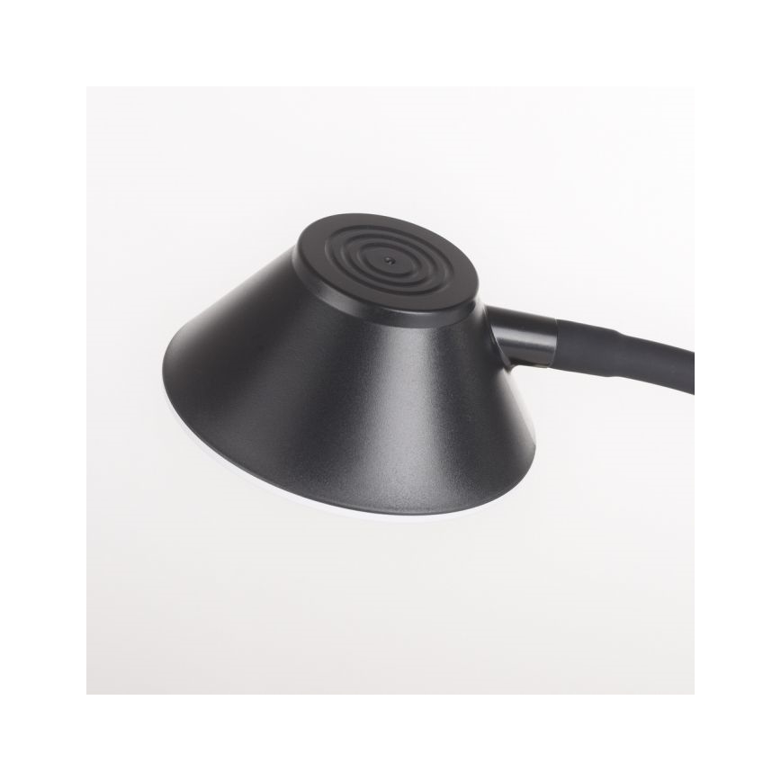 JUST LIGHT. 14414-18 - LED Stmievateľná flexibilná dotyková stolná lampa s bezdrôtovým nabíjaním PUCKI LED/4,5W/230V čierna