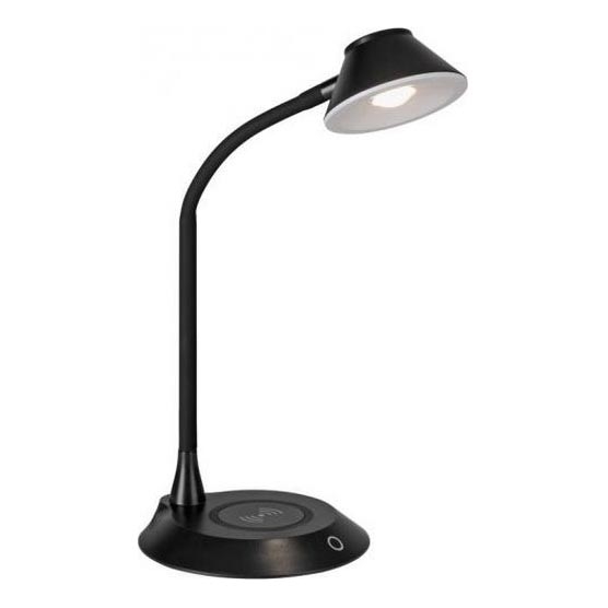 JUST LIGHT. 14414-18 - LED Stmievateľná flexibilná dotyková stolná lampa s bezdrôtovým nabíjaním PUCKI LED/4,5W/230V čierna