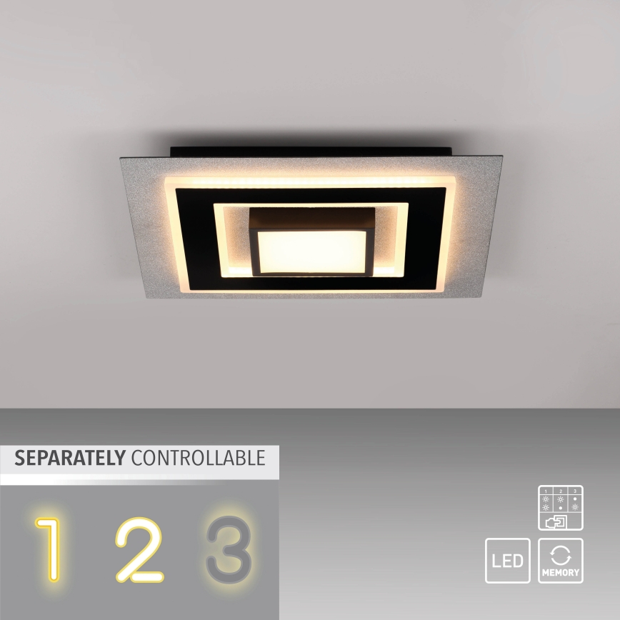 JUST LIGHT. 14439-21 - LED stropné svietidlo CICHIO LED/18,5W/230V + LED/9W 40x40 cm čierna