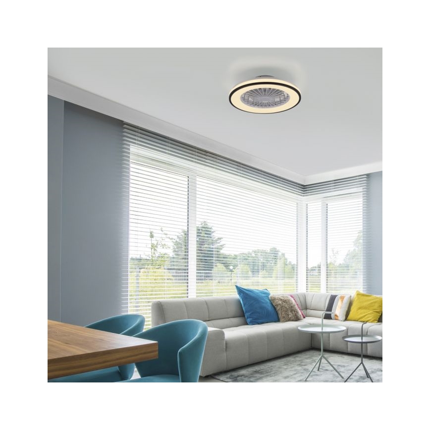 JUST LIGHT. 14447-18 - LED RGBW Stmievateľný stropný ventilátor so svetlom LENO LED/44W/230V 3000-6500K pr. 48,6 cm biela + diaľkové ovládanie