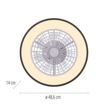 JUST LIGHT. 14447-18 - LED RGBW Stmievateľný stropný ventilátor so svetlom LENO LED/44W/230V 3000-6500K pr. 48,6 cm biela + diaľkové ovládanie