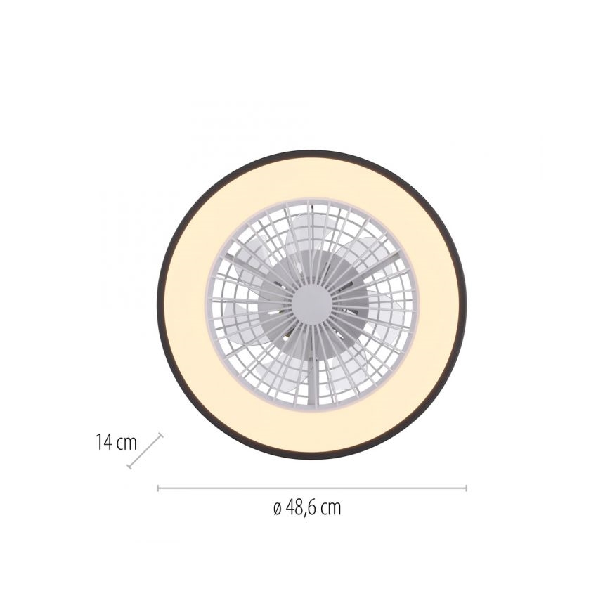 JUST LIGHT. 14447-18 - LED RGBW Stmievateľný stropný ventilátor so svetlom LENO LED/44W/230V 3000-6500K pr. 48,6 cm biela + diaľkové ovládanie