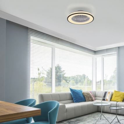 JUST LIGHT. 14447-18 - LED RGBW Stmievaťelný stropný ventilátor so svetlom LENO LED/44W/230V 3000-6500K pr. 48,6 cm biela + diaľkové ovládanie