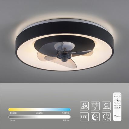 JUST LIGHT. 14644-18 - LED Stmievateľné stropné svietidlo s ventilátorom VENIKA LED/36W/230V pr. 48,6 cm 2700-5000K + diaľkové ovládanie