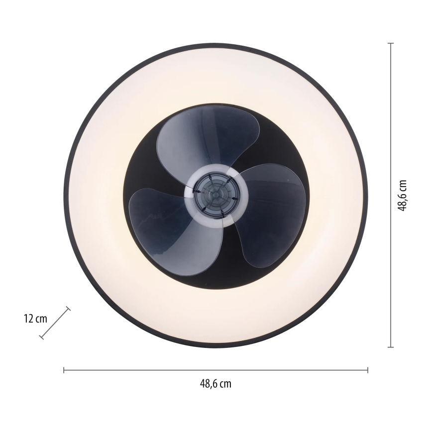 JUST LIGHT. 14644-18 - LED Stmievateľné stropné svietidlo s ventilátorom VENIKA LED/36W/230V pr. 48,6 cm 2700-5000K + diaľkové ovládanie