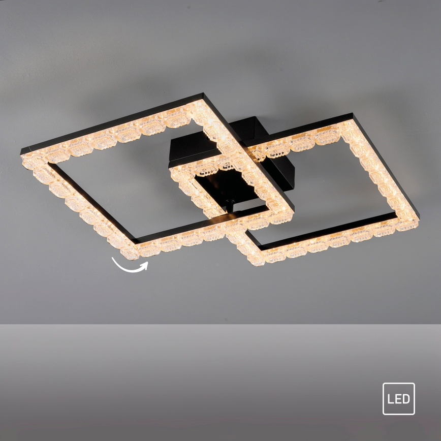 JUST LIGHT. 14732-18 - LED Stropné svietidlo GLITRA LED/17,5W/230V 37,6x37,6 cm čierna