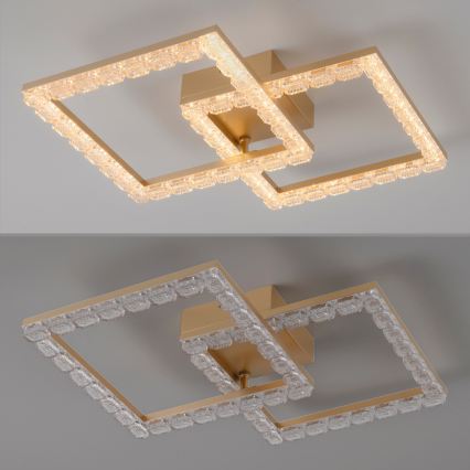 JUST LIGHT. 14732-60 - LED stropné svietidlo GLITRA LED/17,5W/230V 37,6x37,6 cm zlaté