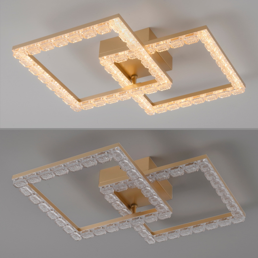 JUST LIGHT. 14732-60 - LED stropné svietidlo GLITRA LED/17,5W/230V 37,6x37,6 cm zlaté