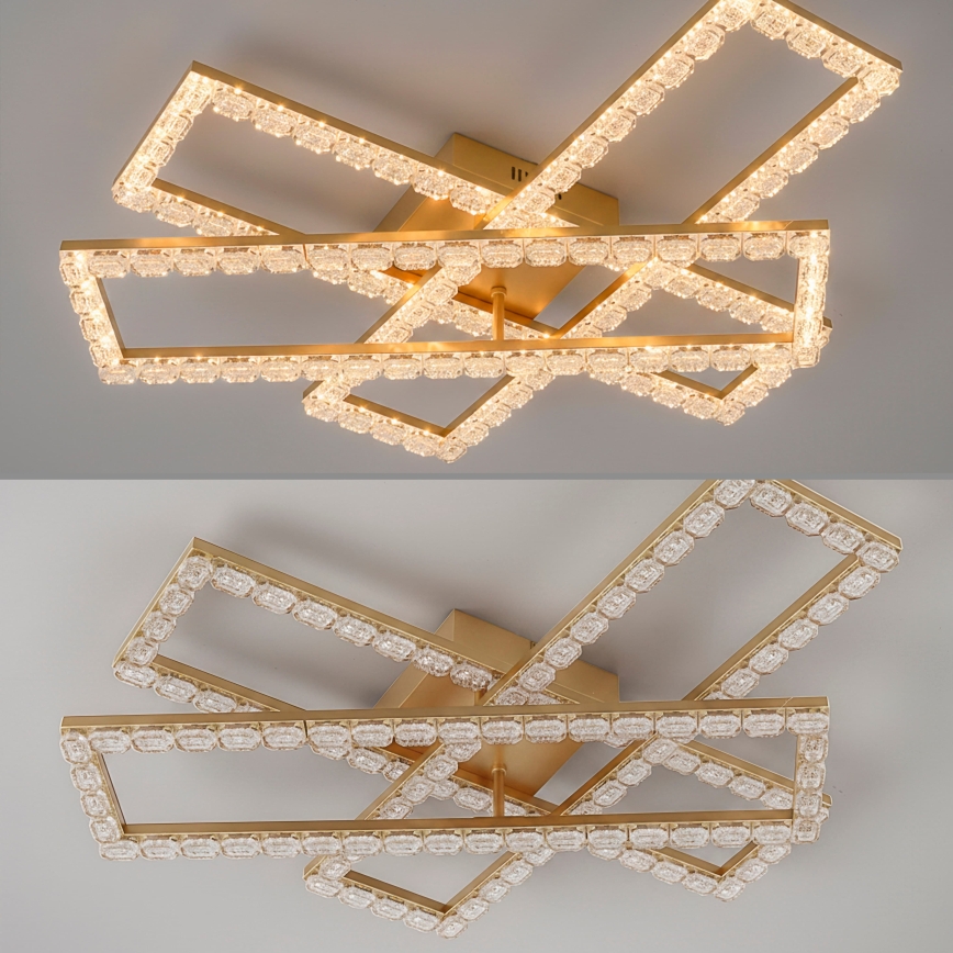 JUST LIGHT. 14733-60 - LED stropné svietidlo GLITRA LED/35W/230V 57,25x72,05 cm zlatá
